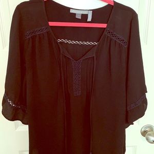 Maternity black peasant blouse